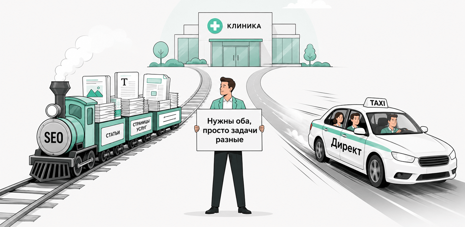 Реклама медицинского центра в Директе работает лучше SEO